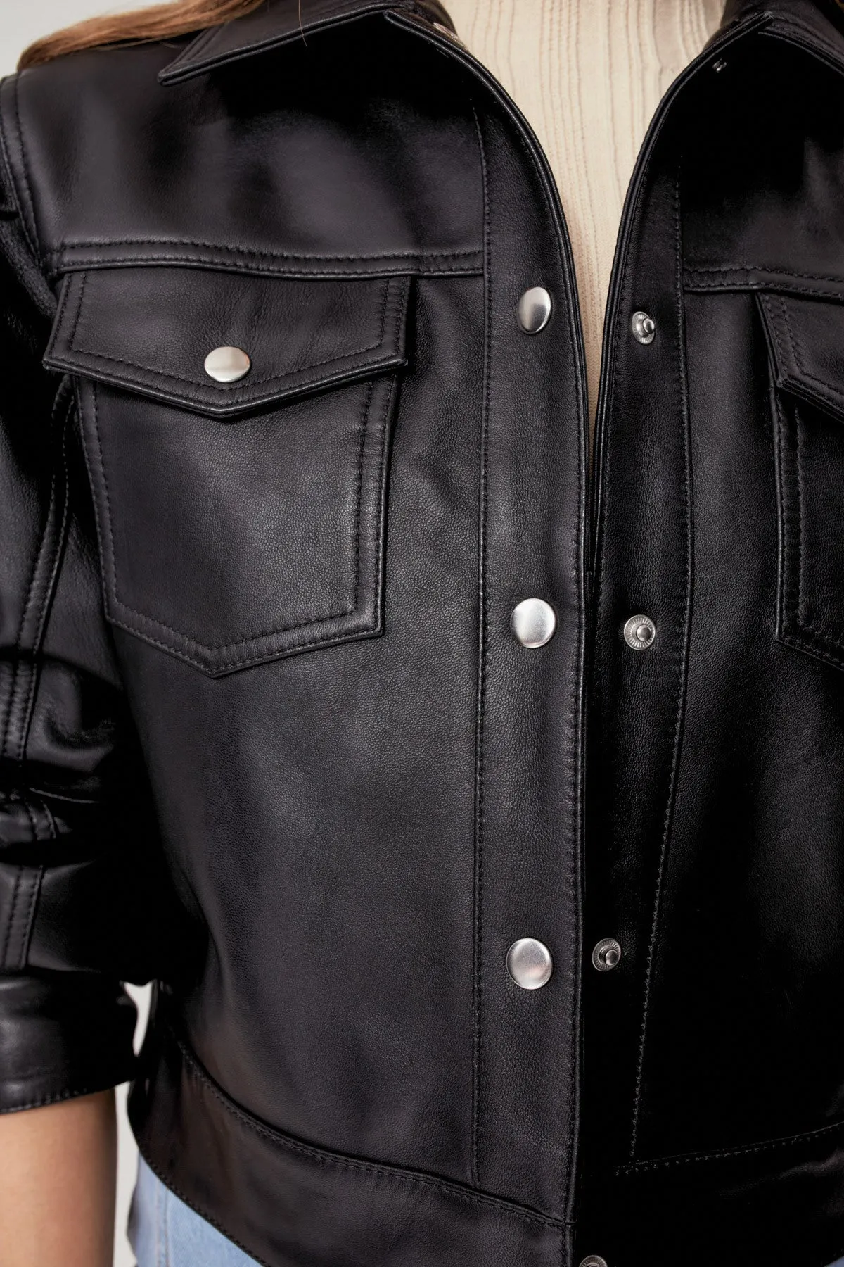 ESSENTIALS LEATHER JACKET black sold by C/MEO Collective product image thumbnail 4