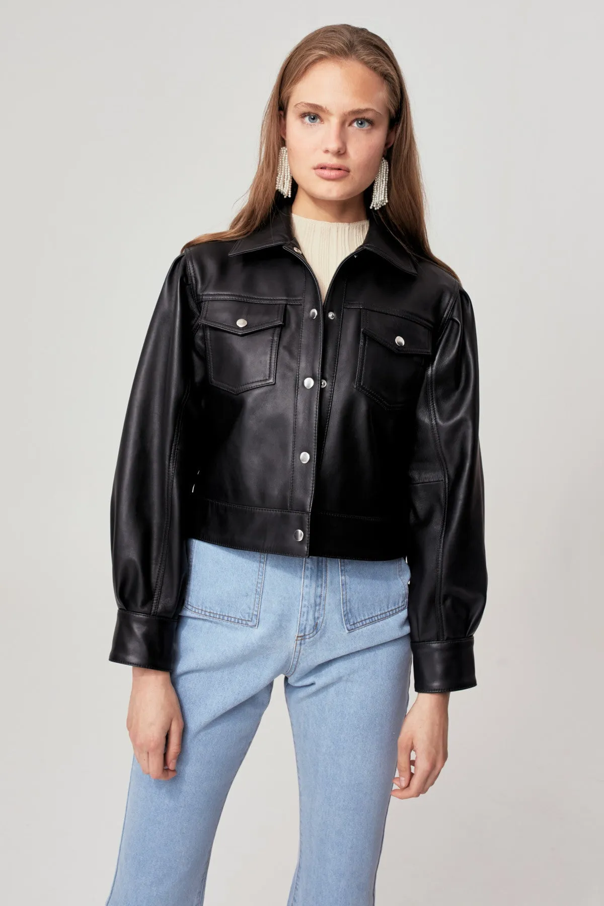 ESSENTIALS LEATHER JACKET black sold by C/MEO Collective product image thumbnail 3