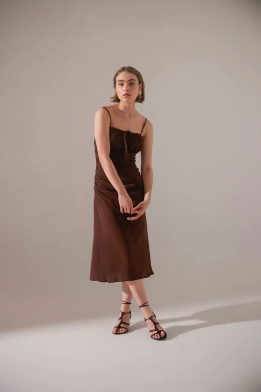 She Knows Dress Brown sold by C/MEO Collective
