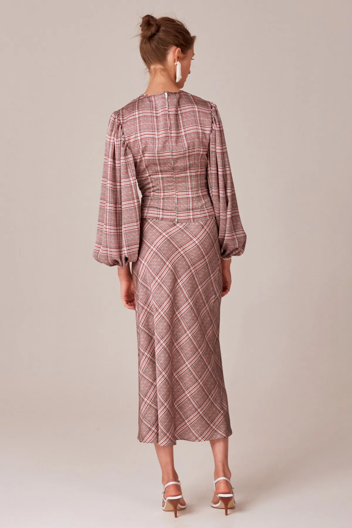 NO TIME SKIRT ivory check sold by C/MEO Collective product image thumbnail 3