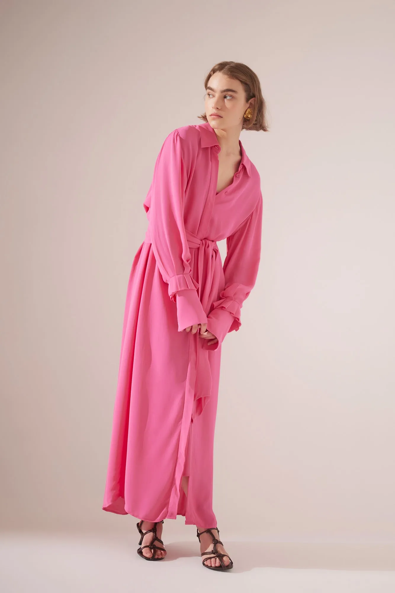 She Knows Long Sleeve Dress Pink sold by C/MEO Collective