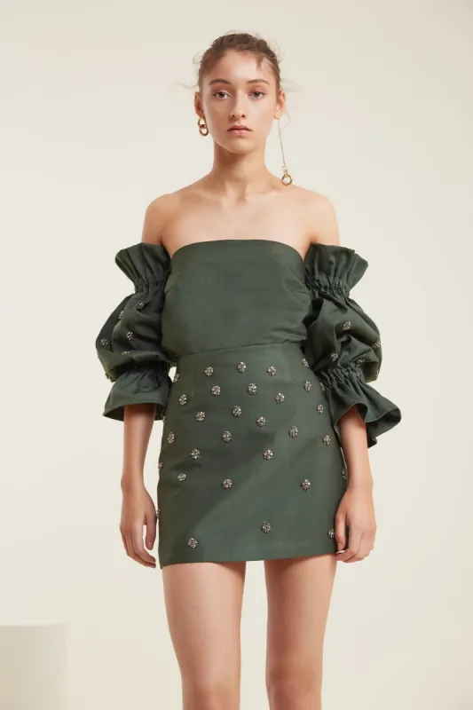 ASSEMBLE MINI SKIRT forest sold by C/MEO Collective