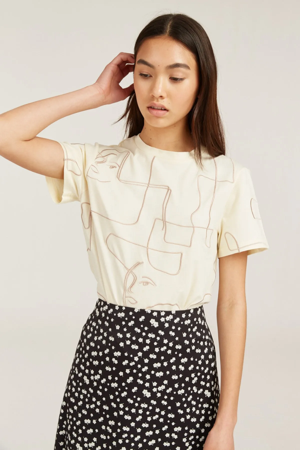 ABOUT YOU T-SHIRT vanilla w savi abstract sold by C/MEO Collective product image thumbnail 3