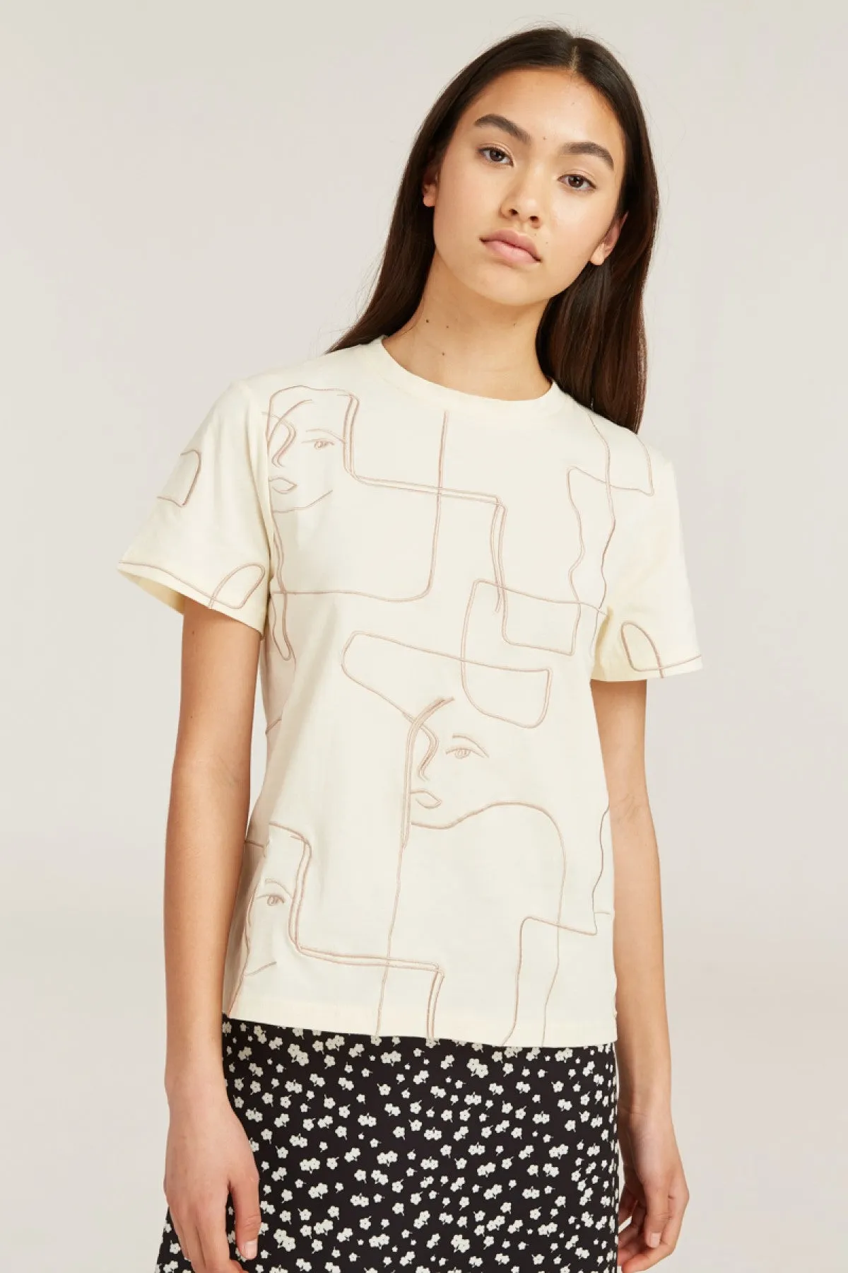 ABOUT YOU T-SHIRT vanilla w savi abstract sold by C/MEO Collective product image thumbnail 5