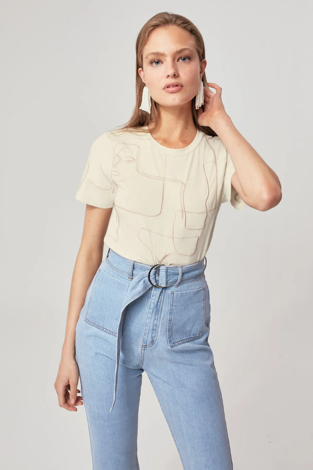 ABOUT YOU T-SHIRT vanilla w savi abstract sold by C/MEO Collective product image thumbnail 2