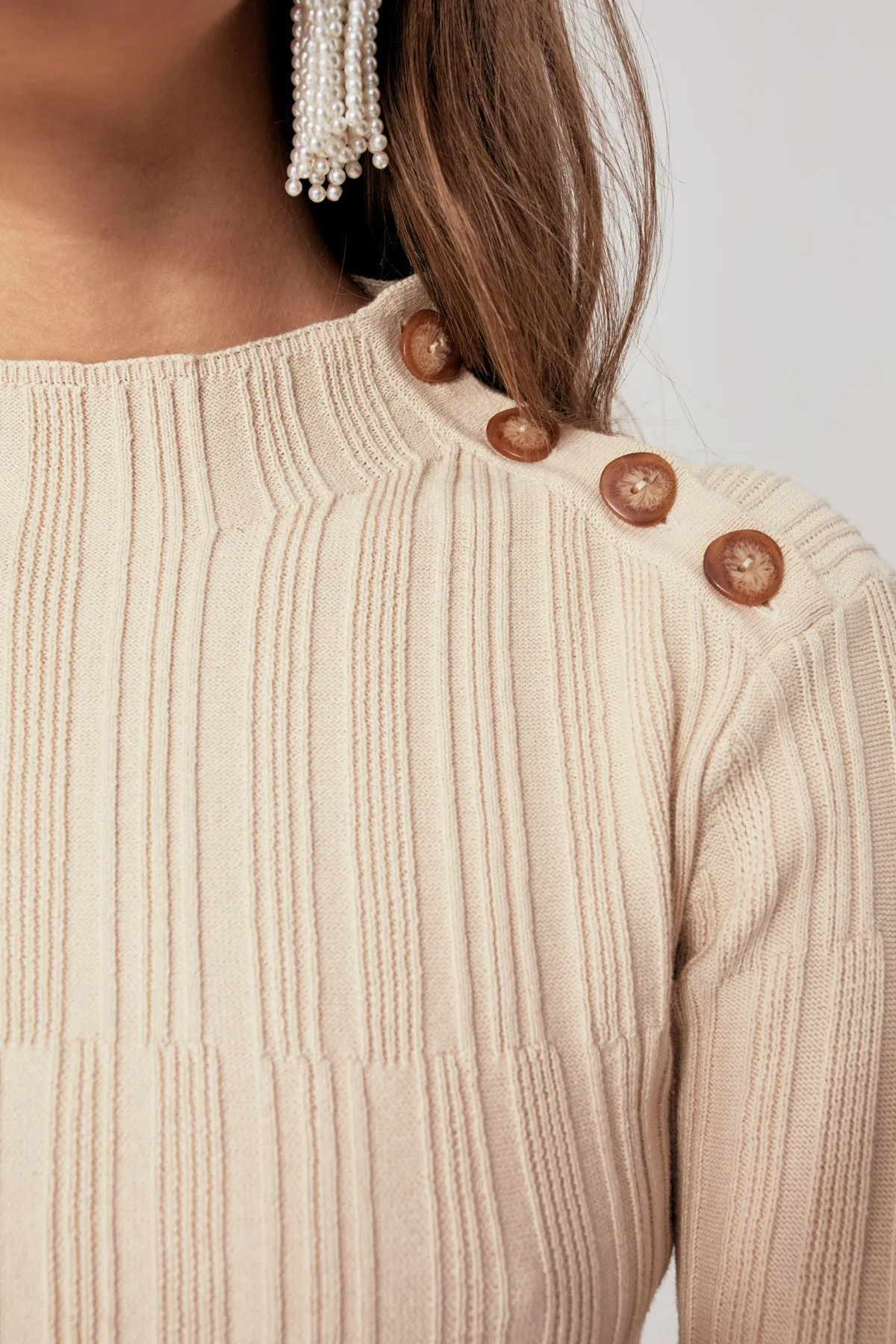 FALSE ALARM LONG SLEEVE KNIT TOP toffee sold by C/MEO Collective product image thumbnail 3
