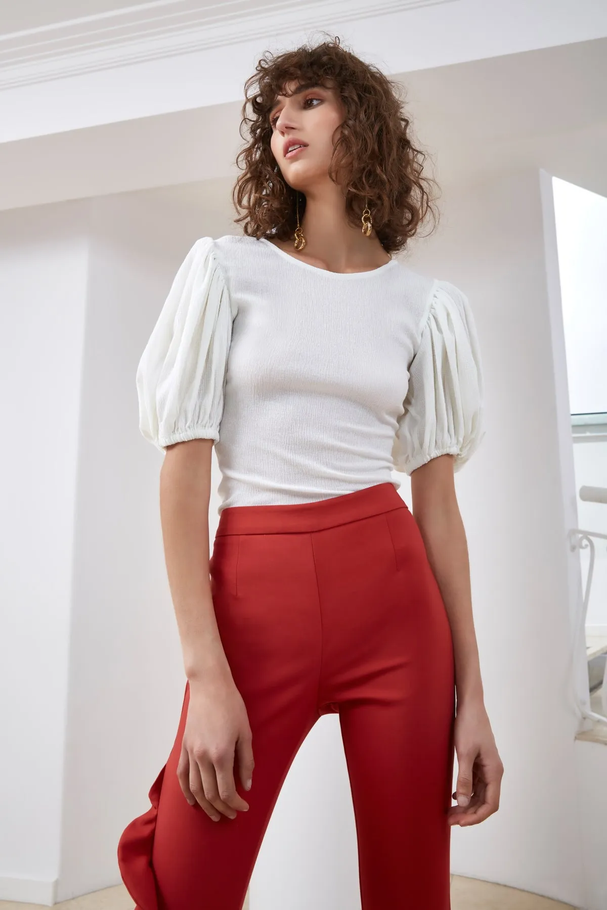 CIRCUIT SHORT SLEEVE TOP ivory sold by C/MEO Collective