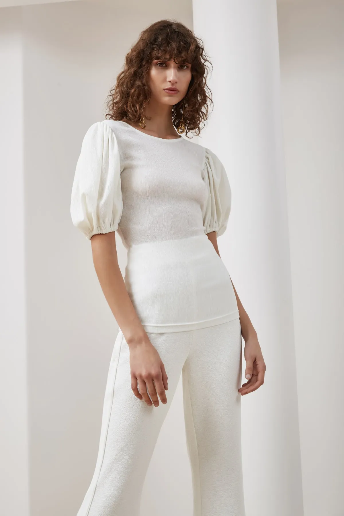 CIRCUIT SHORT SLEEVE TOP ivory sold by C/MEO Collective product image thumbnail 2