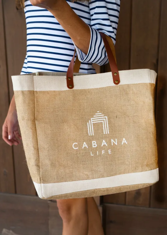 White Cabana Life Logo Jute Bag sold by Cabana Life