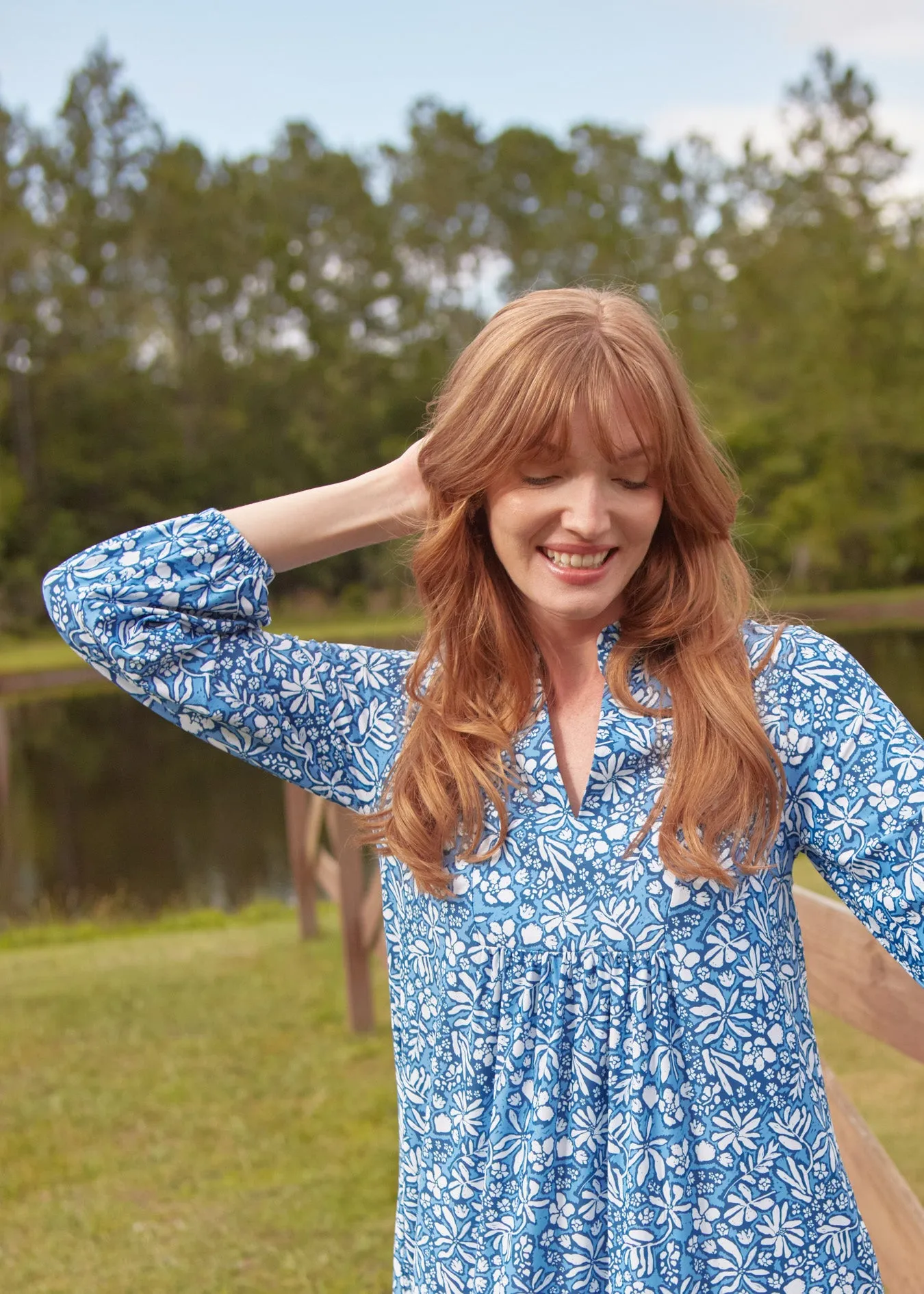 Seaside Floral Relaxed Dress sold by Cabana Life product image thumbnail 3