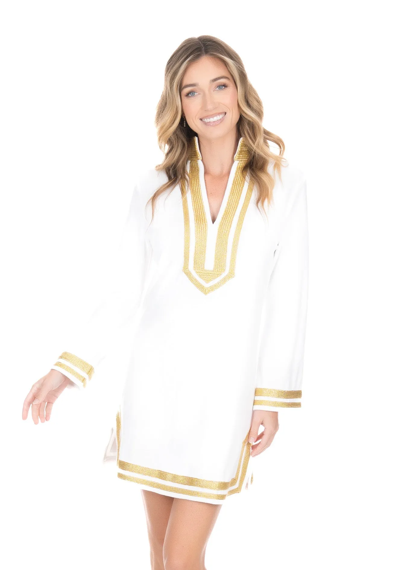 White/Gold Terry Tunic sold by Cabana Life product image thumbnail 3