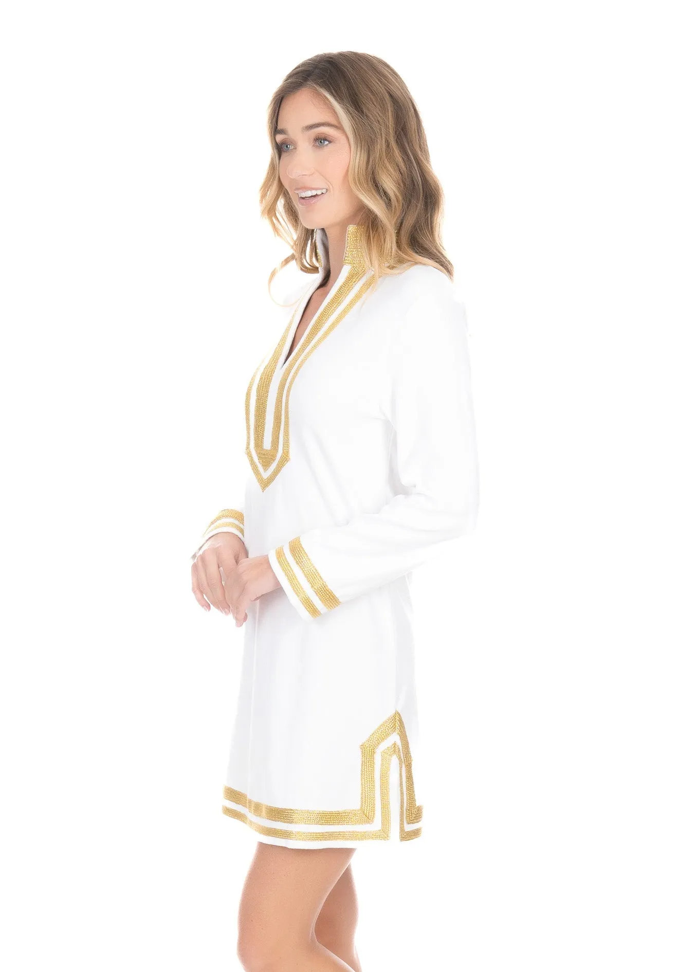 White/Gold Terry Tunic sold by Cabana Life product image thumbnail 4