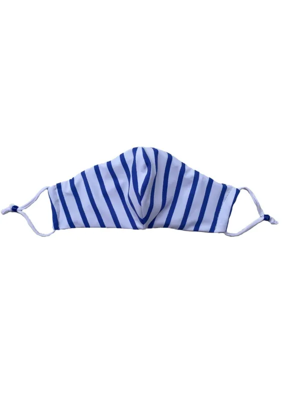 Royal Blue Stripe Fitted Mask sold by Cabana Life
