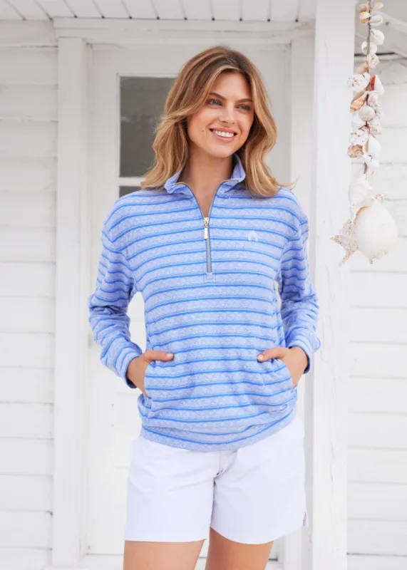 Blue Half Zip Pullover sold by Cabana Life