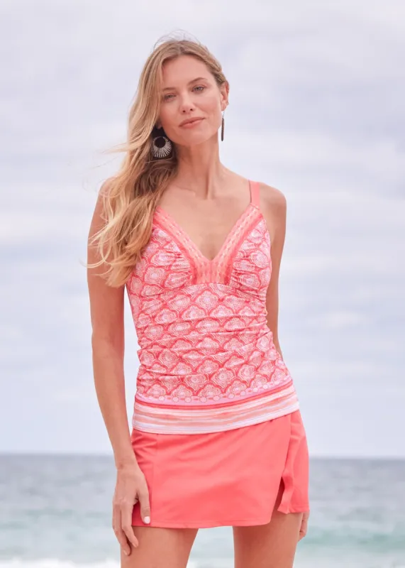 Amelia Island Embroidered Tankini Top made by Cabana Life