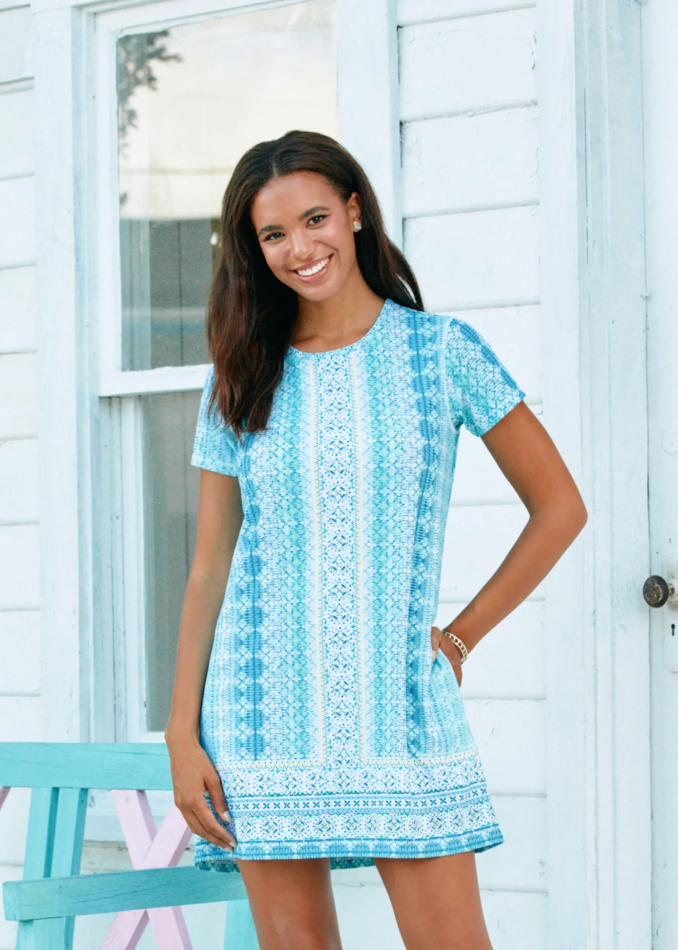 Coastal Cottage Short Sleeve Shift Dress sold by Cabana Life