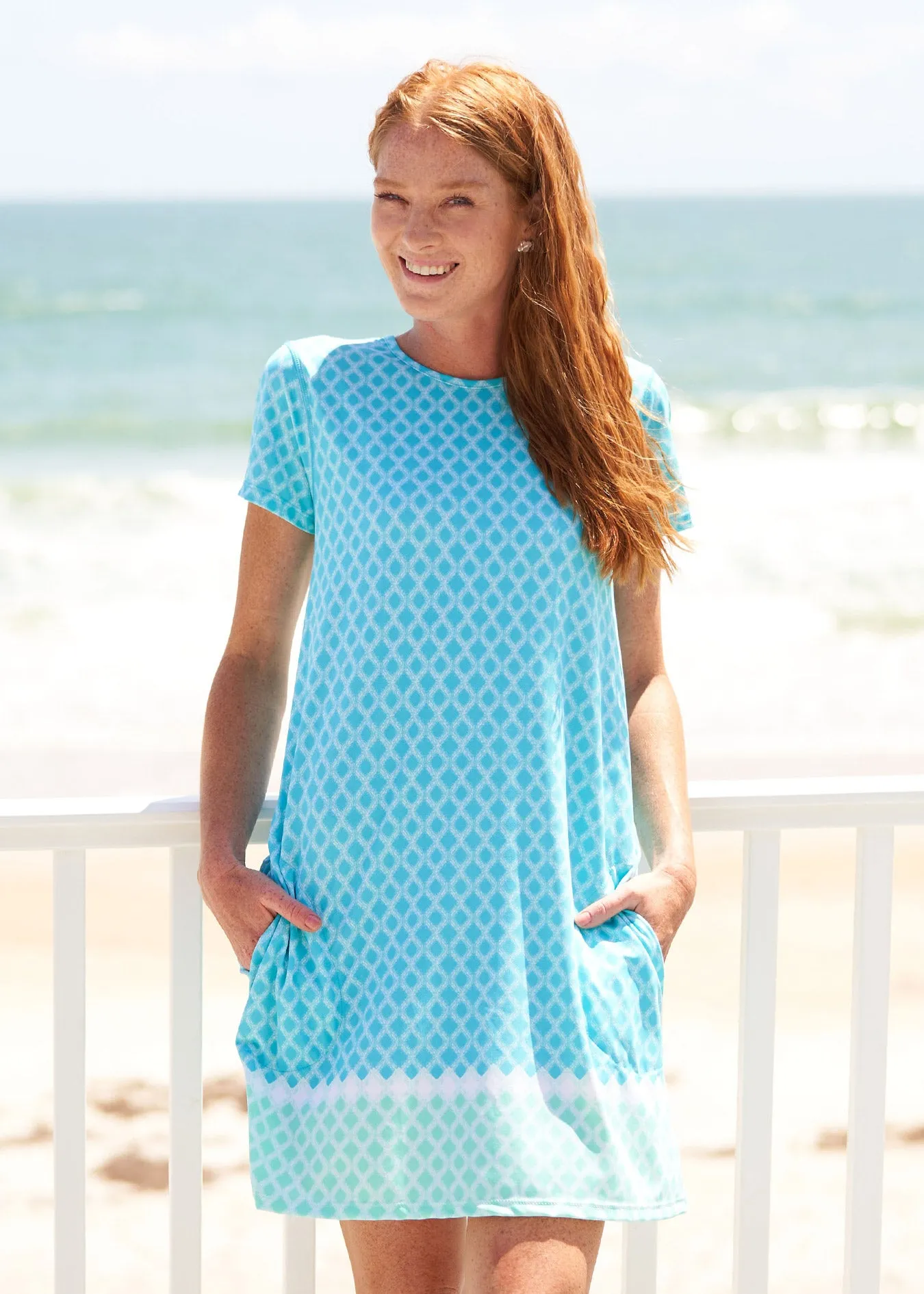 St. Pete Short Sleeve Shift Dress sold by Cabana Life