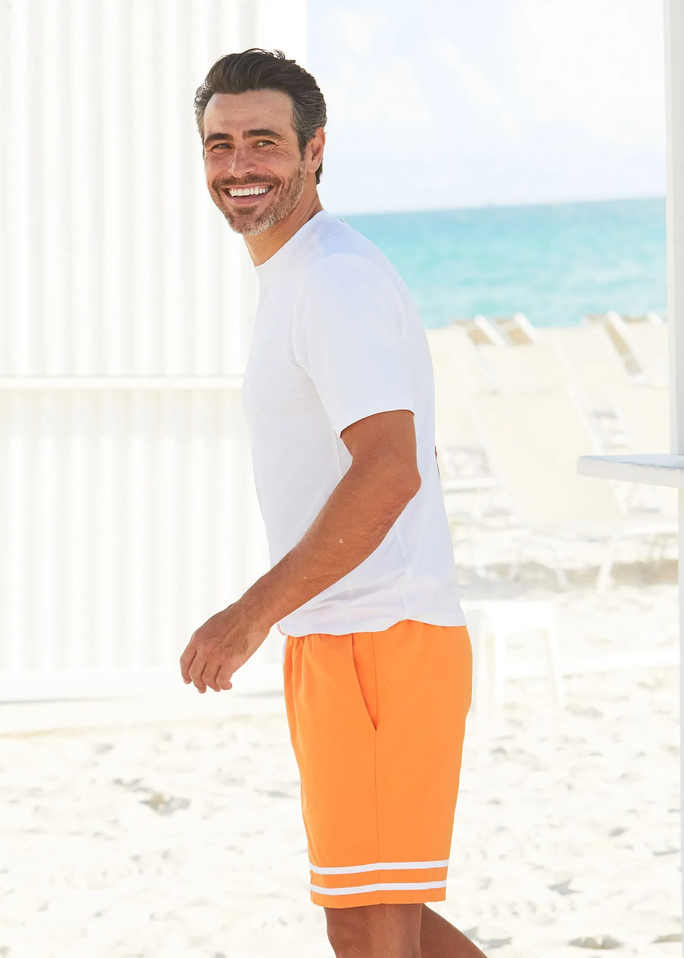 Men's White Short Sleeve Rashguard sold by Cabana Life product image thumbnail 2