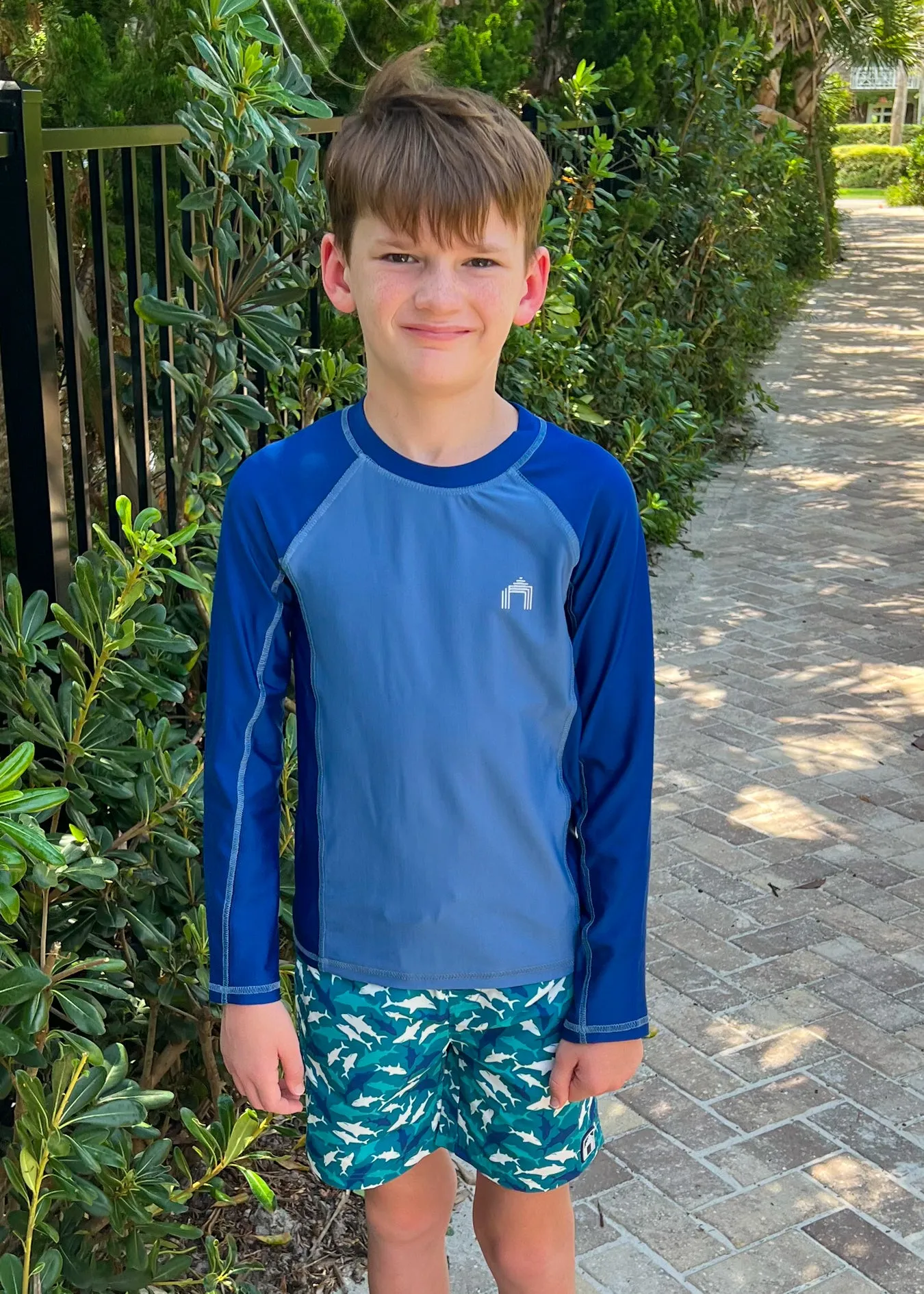 Boys Blue Long Sleeve Rashguard sold by Cabana Life