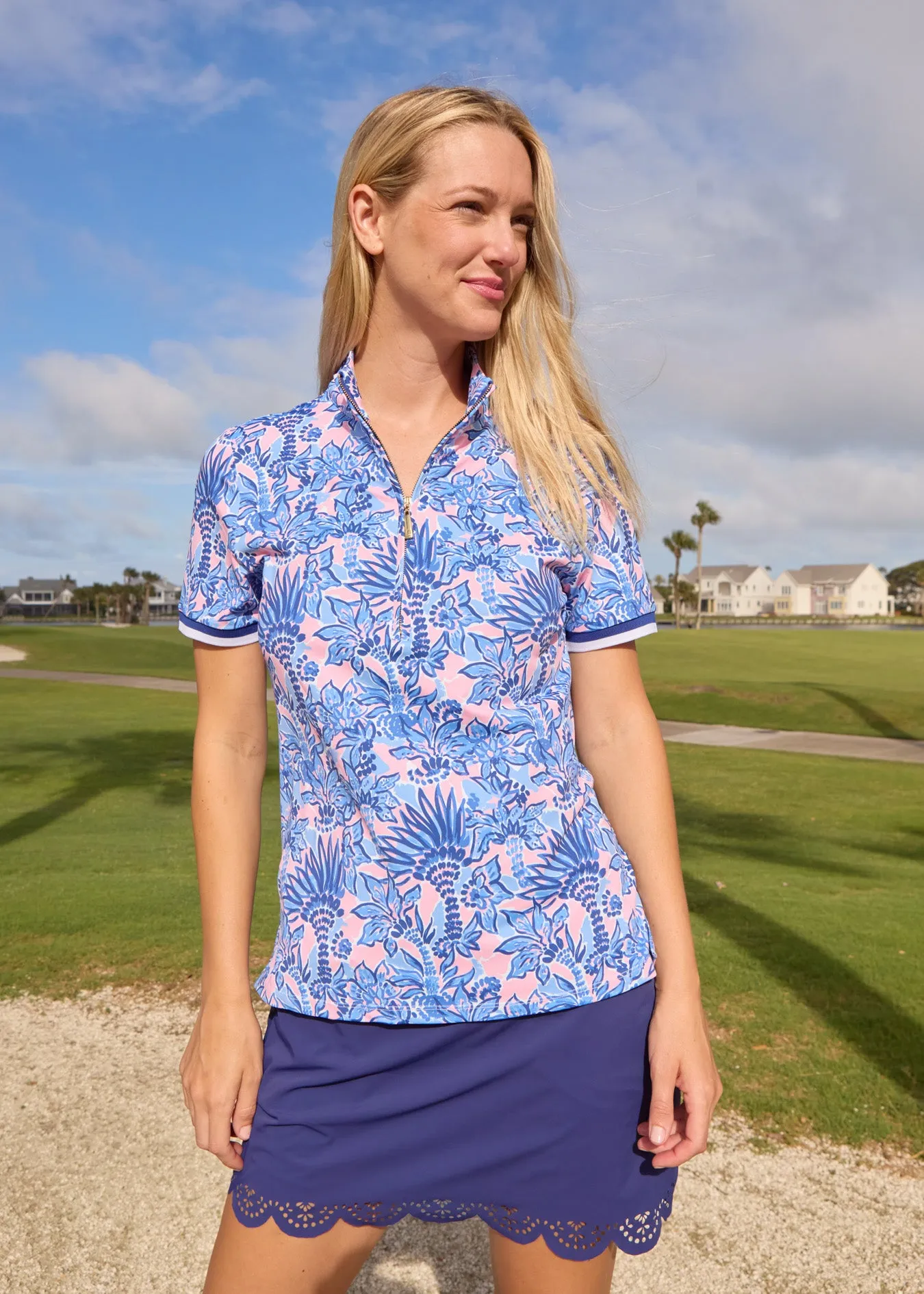 Palm Beach Short Sleeve Collared 1/4 Zip sold by Cabana Life product image thumbnail 2