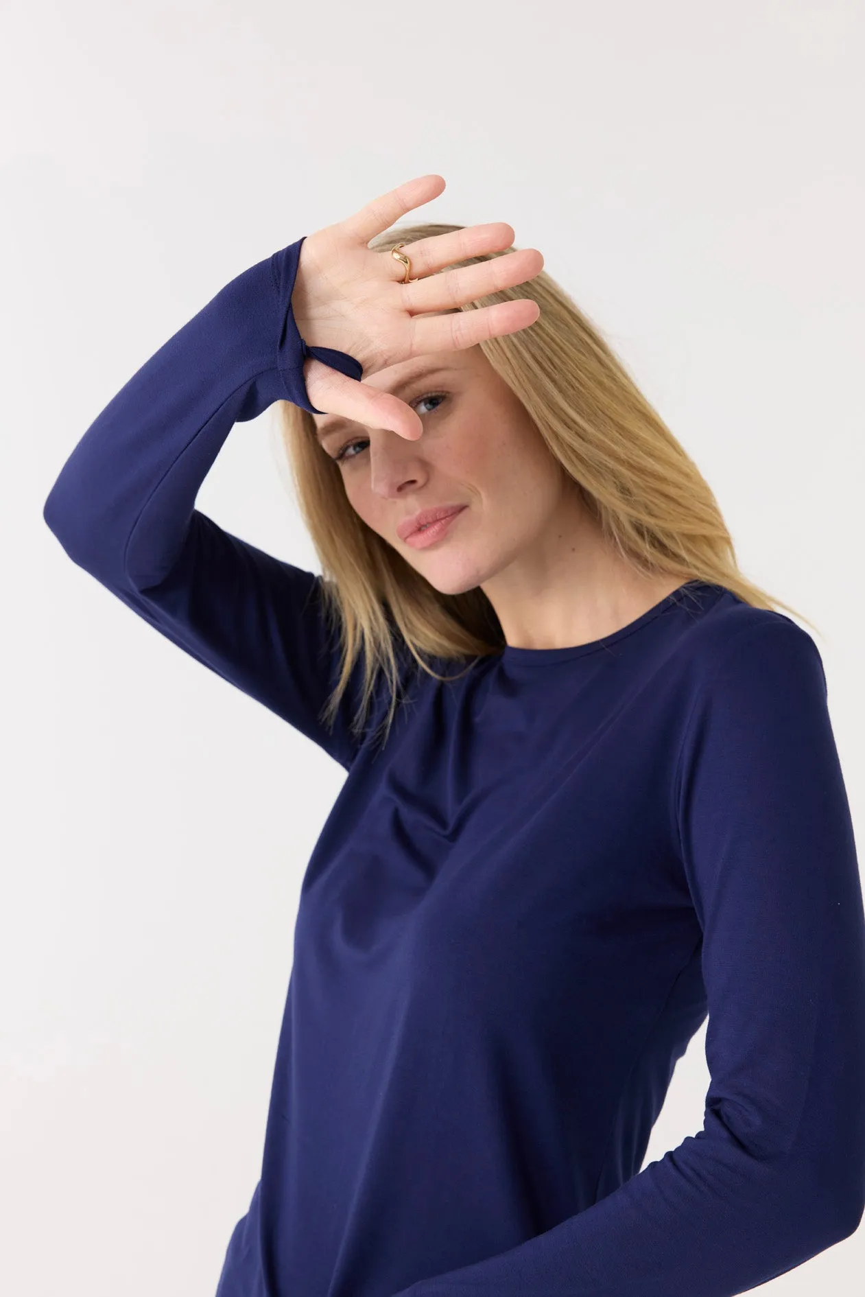 Navy Bamboo Long Sleeve Top sold by Cabana Life product image thumbnail 3