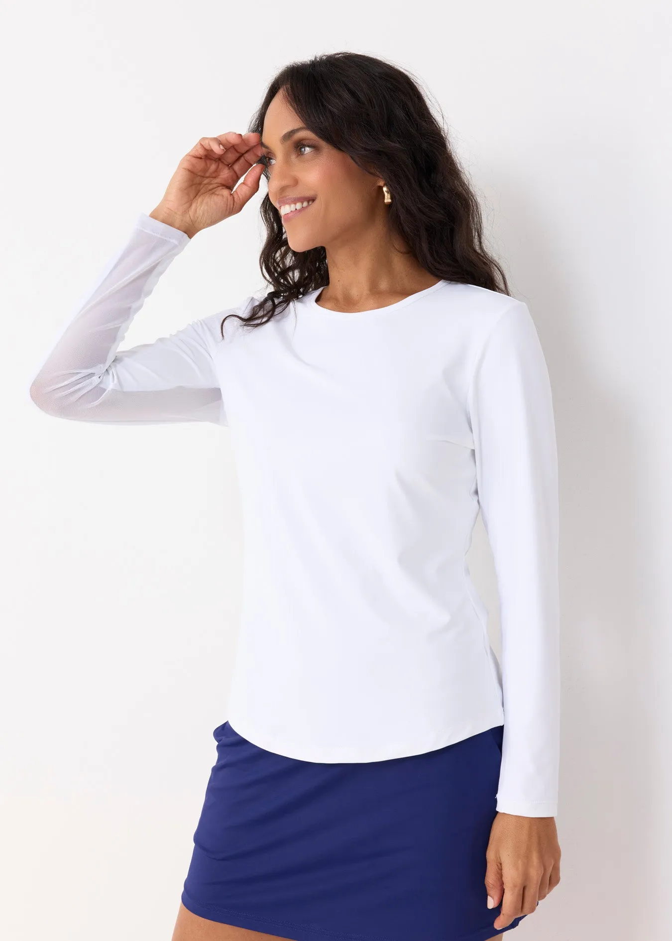 White Long Sleeve Performance Top sold by Cabana Life product image thumbnail 2