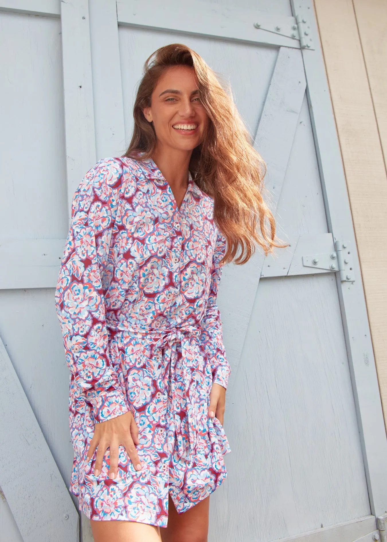 Sample - Camden Peony Button Down Shirt Dress sold by Cabana Life product image thumbnail 2