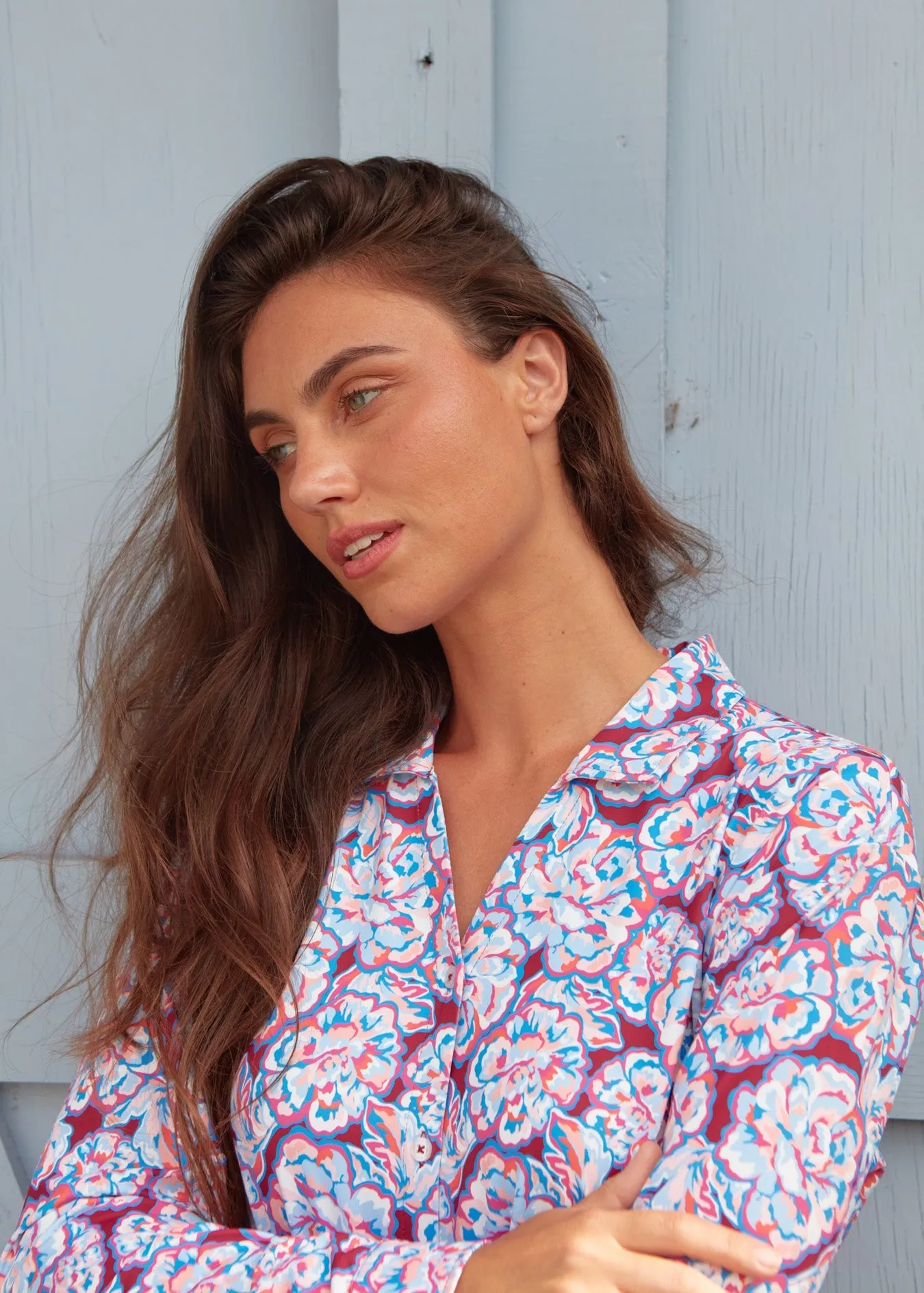 Sample - Camden Peony Button Down Shirt Dress sold by Cabana Life product image thumbnail 3