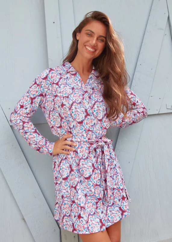 Sample - Camden Peony Button Down Shirt Dress sold by Cabana Life
