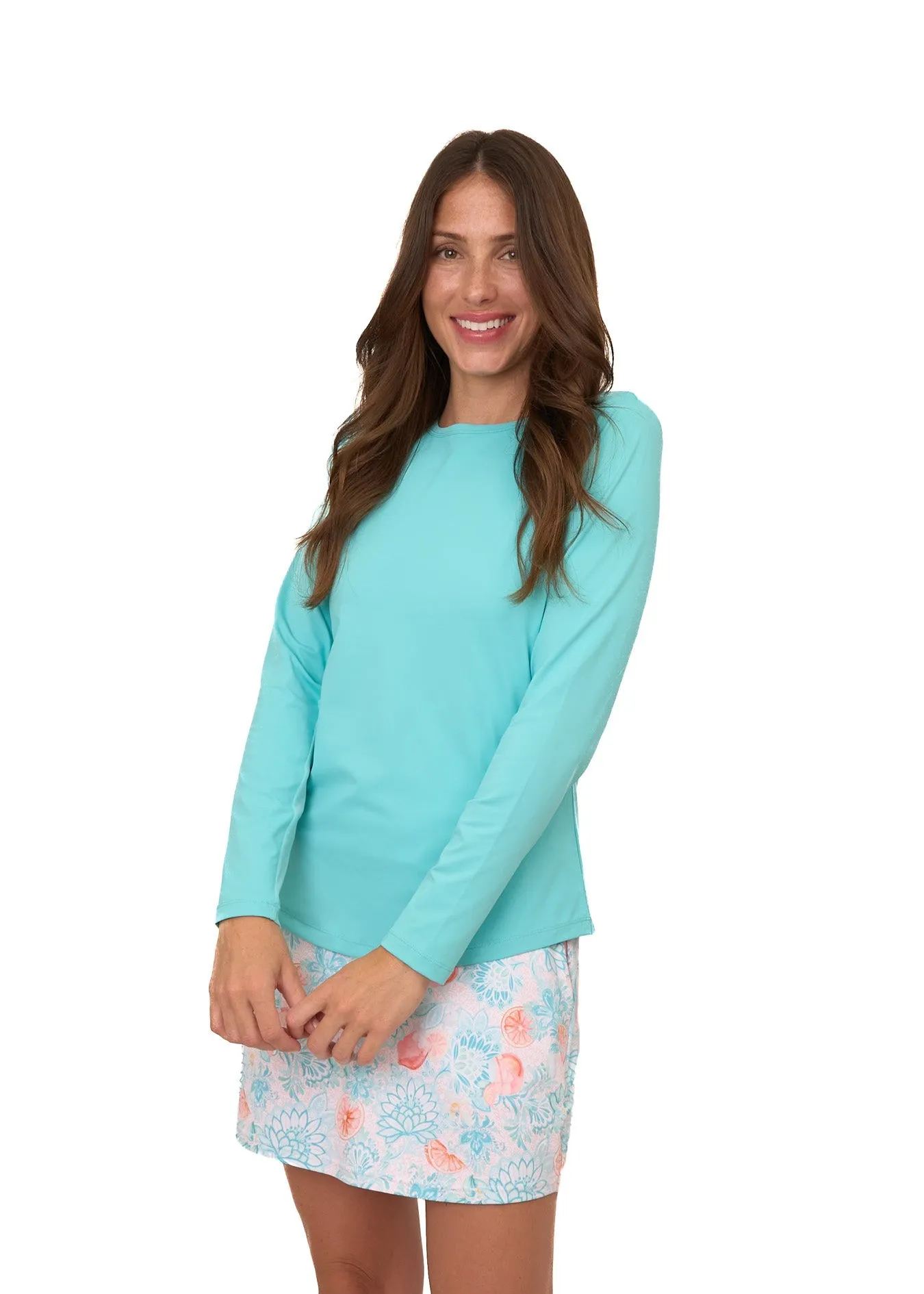 Sample - Aqua Long Sleeve Performance Top sold by Cabana Life product image thumbnail 4