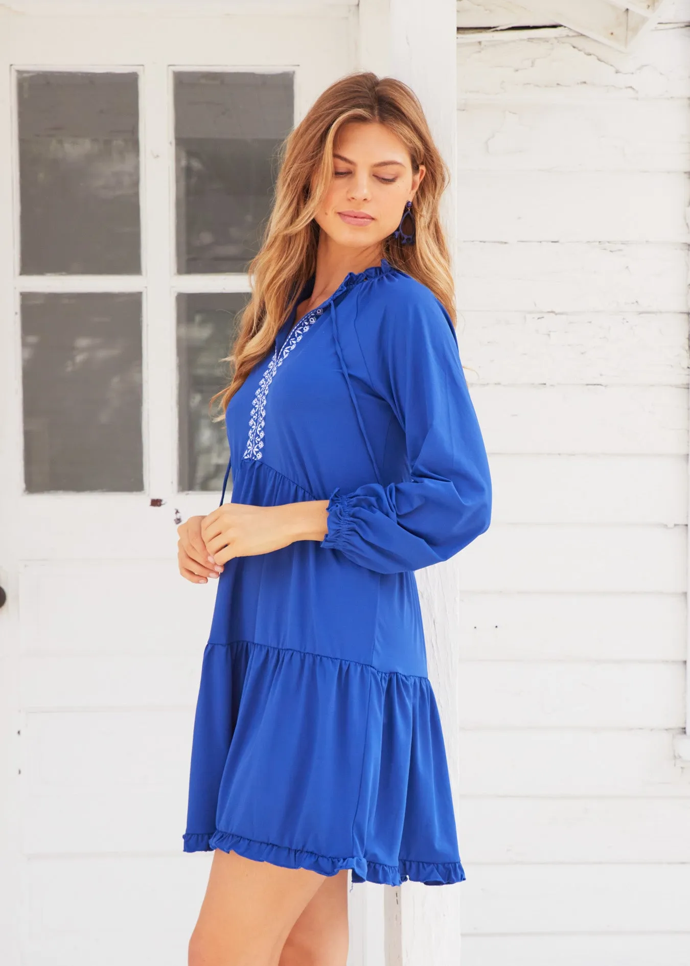 Sample - Navy Tiered Ruffle Dress sold by Cabana Life product image thumbnail 2