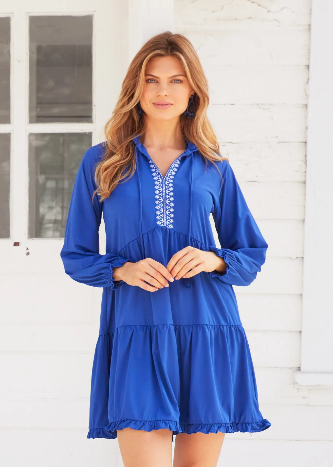 Sample - Navy Tiered Ruffle Dress sold by Cabana Life product image thumbnail 3