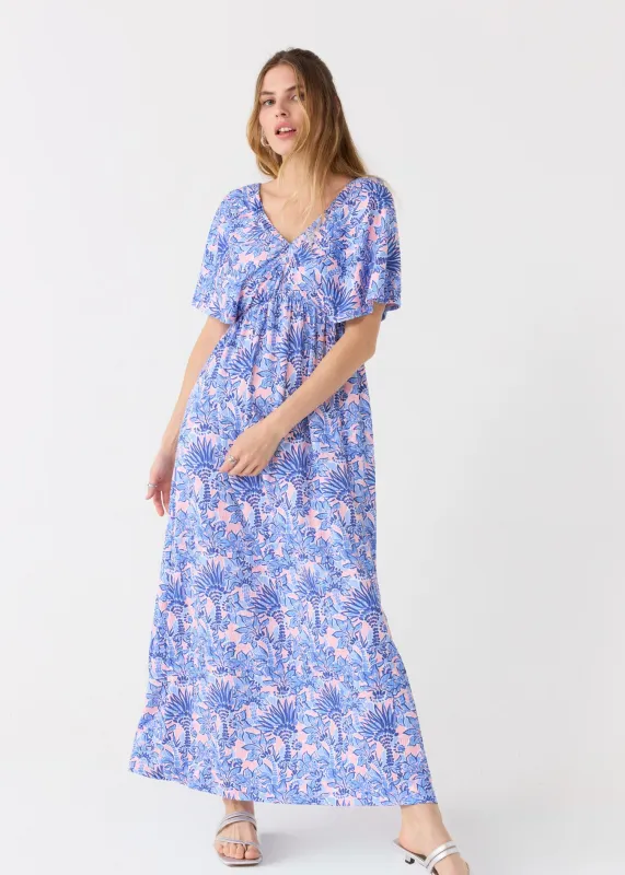 Sample - Palm Beach Flutter Sleeve Maxi Dress sold by Cabana Life