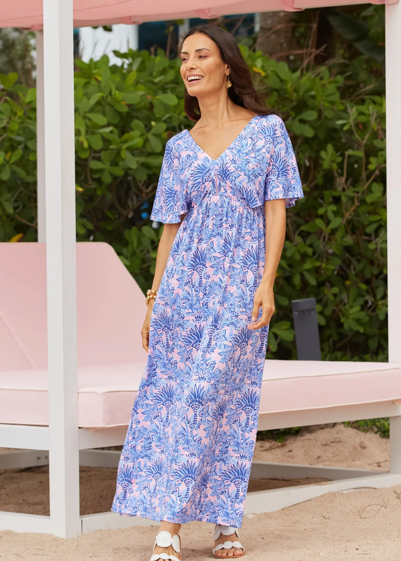 Sample - Palm Beach Flutter Sleeve Maxi Dress sold by Cabana Life product image thumbnail 4