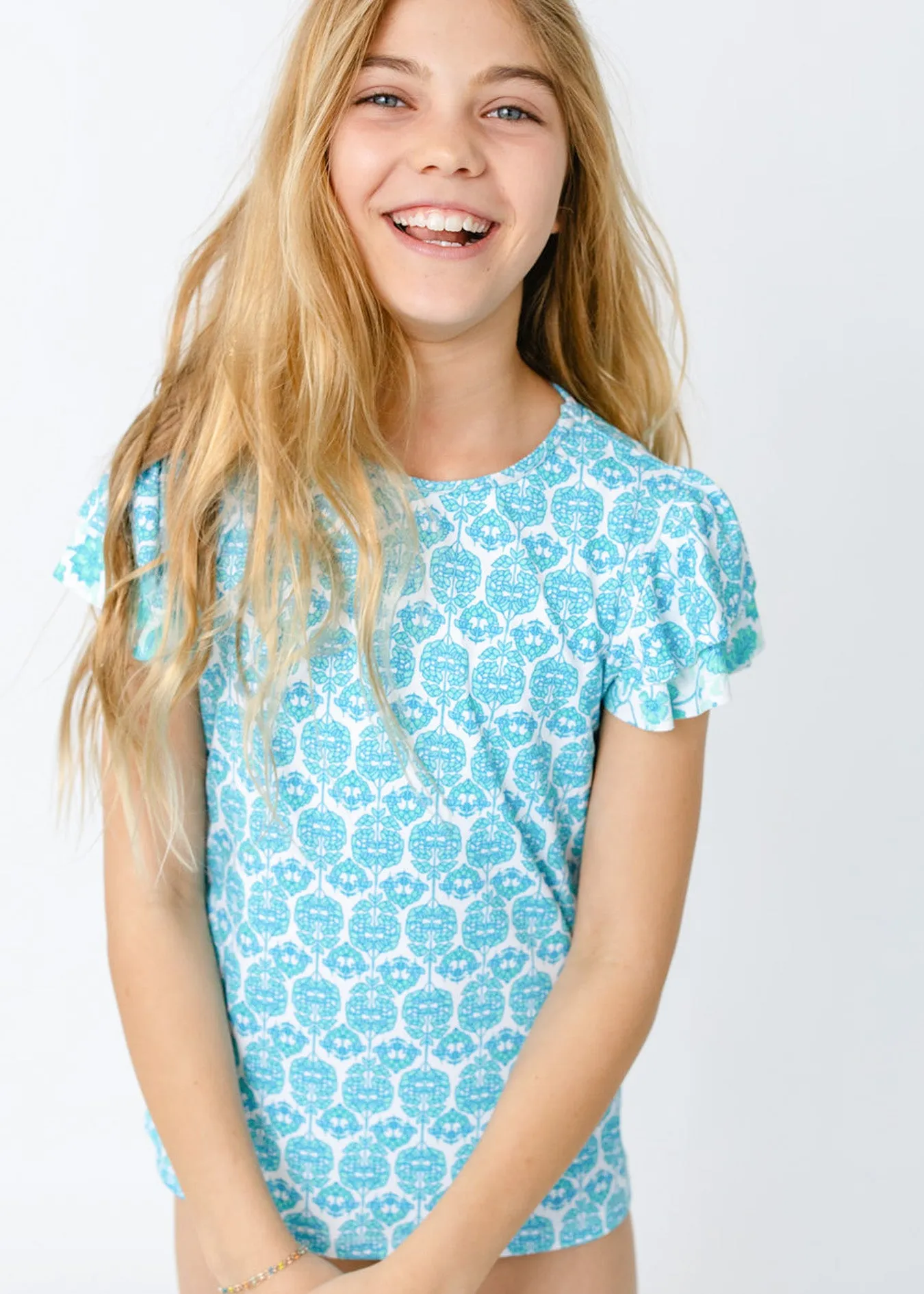 Sample - Girls Rosemary Beach 3-Piece Short Sleeve Rashguard Set sold by Cabana Life
