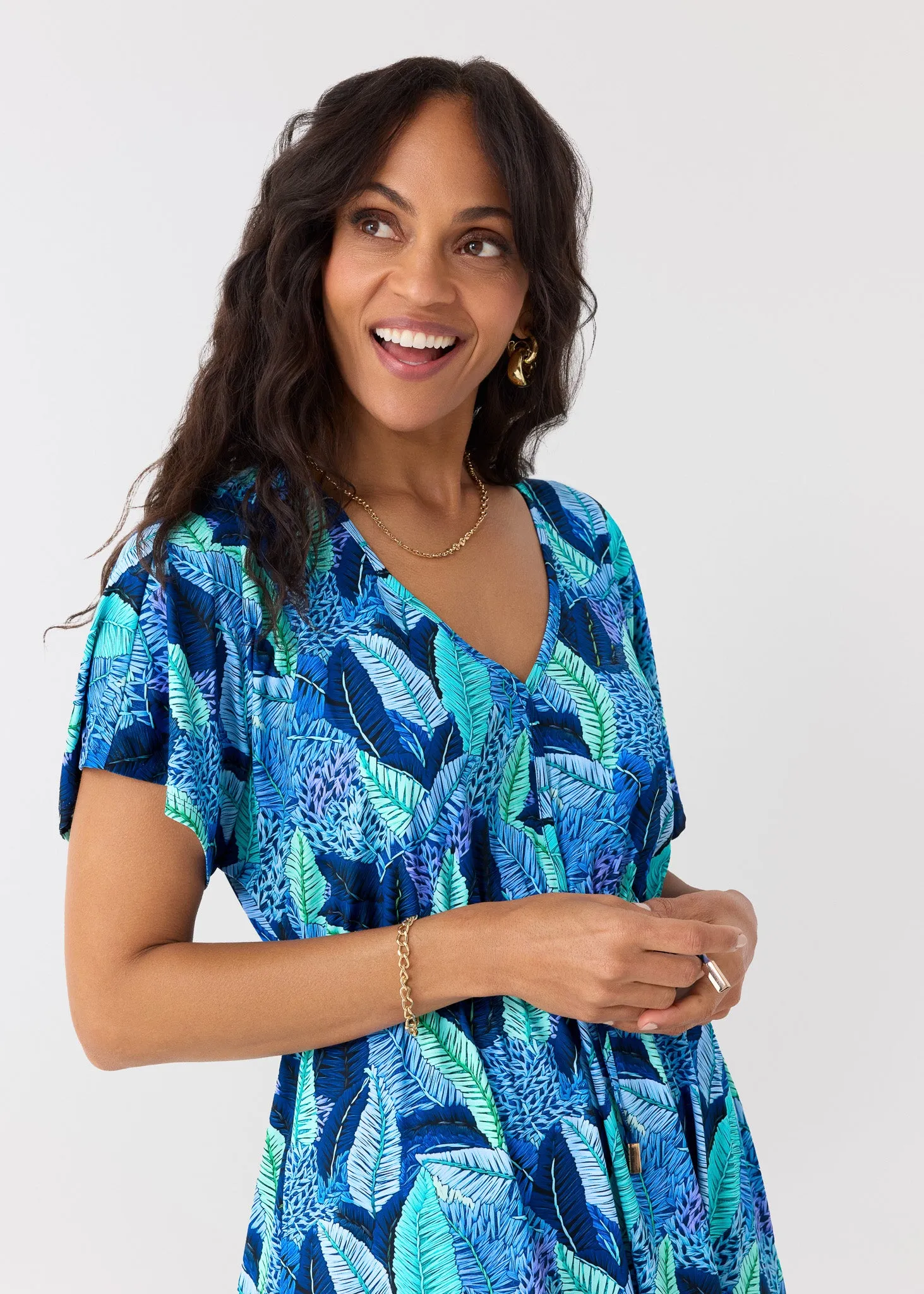 Sample - Blue Myers Tie Waist Midi Dress sold by Cabana Life product image thumbnail 2