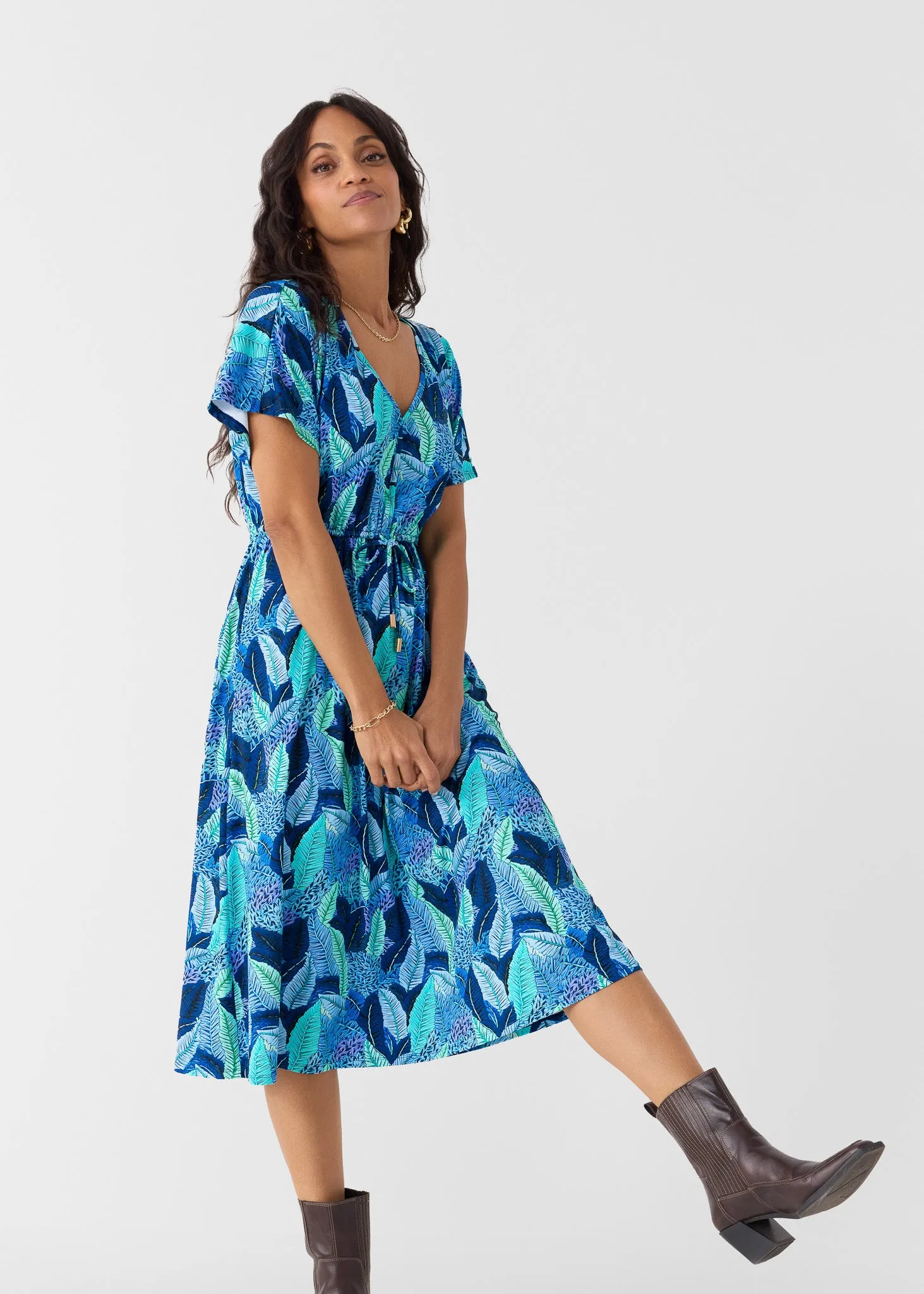 Sample - Blue Myers Tie Waist Midi Dress sold by Cabana Life product image thumbnail 3