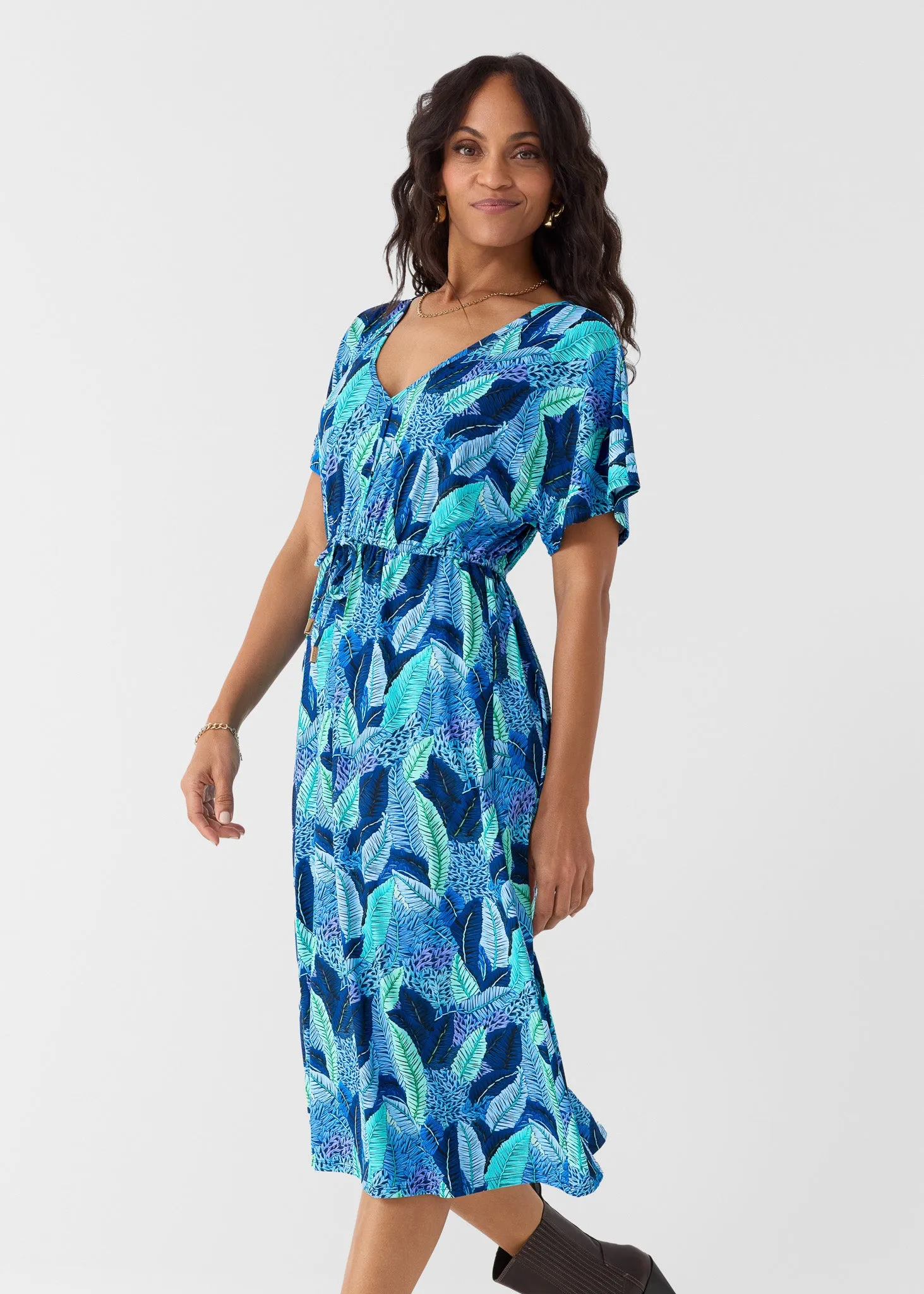 Sample - Blue Myers Tie Waist Midi Dress sold by Cabana Life product image thumbnail 4