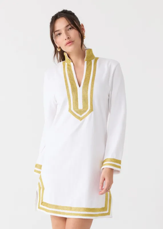 Sample - White/Gold Terry Tunic sold by Cabana Life