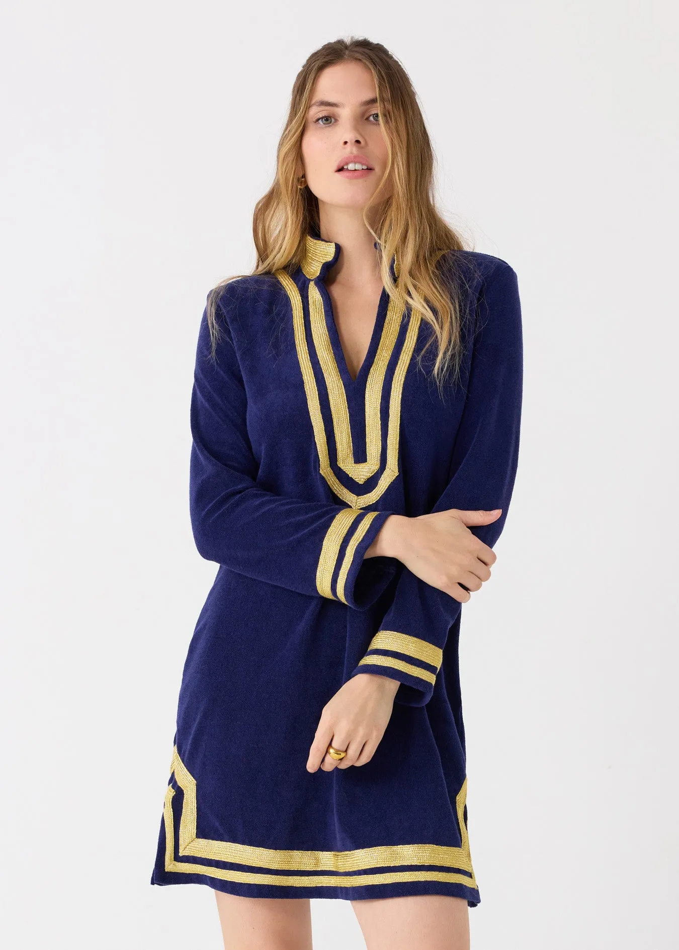 Sample - Navy/Gold Terry Tunic sold by Cabana Life