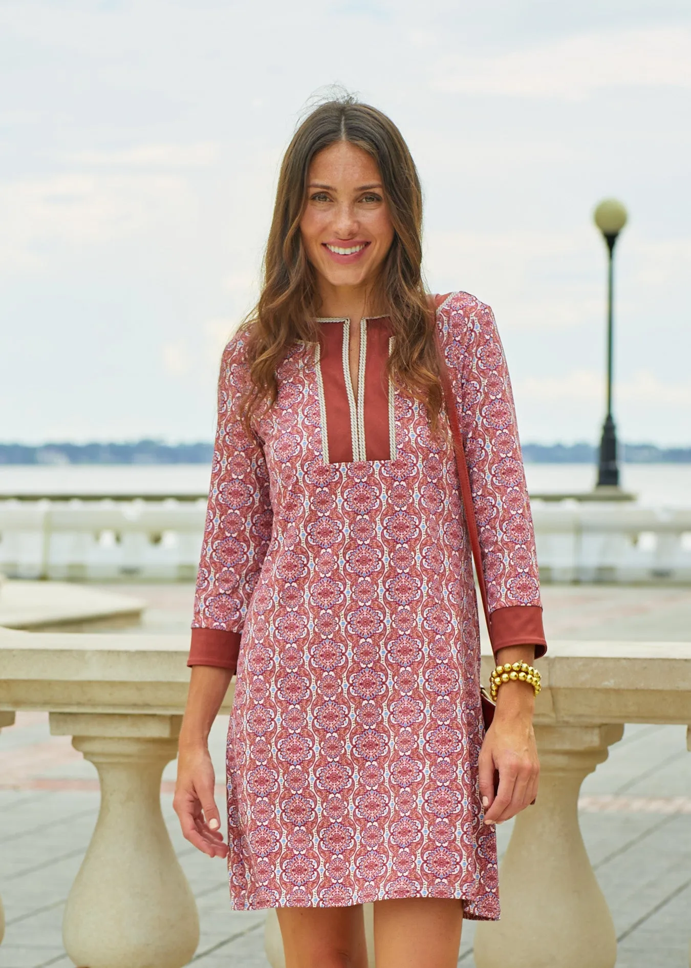 Sample - Camden Geo Embroidered Tunic Dress sold by Cabana Life