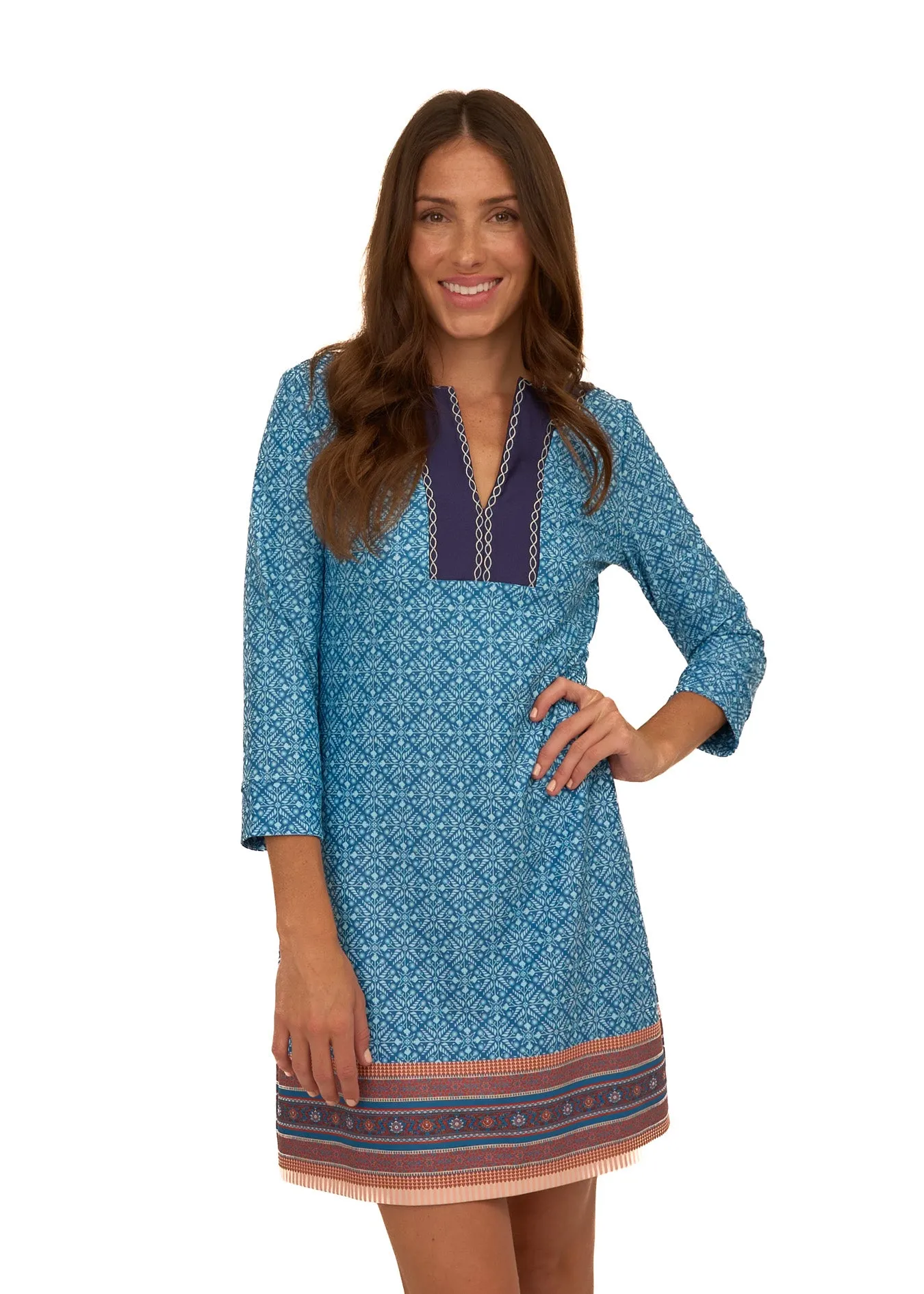 Sample - Camden Leaf Embroidered Tunic Dress sold by Cabana Life product image thumbnail 4