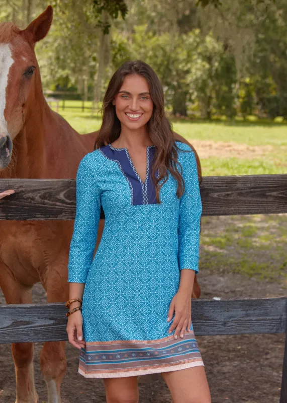 Sample - Camden Leaf Embroidered Tunic Dress sold by Cabana Life