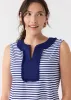Sample - Navy Stripe Sleeveless Fringe Tunic Dress sold by Cabana Life