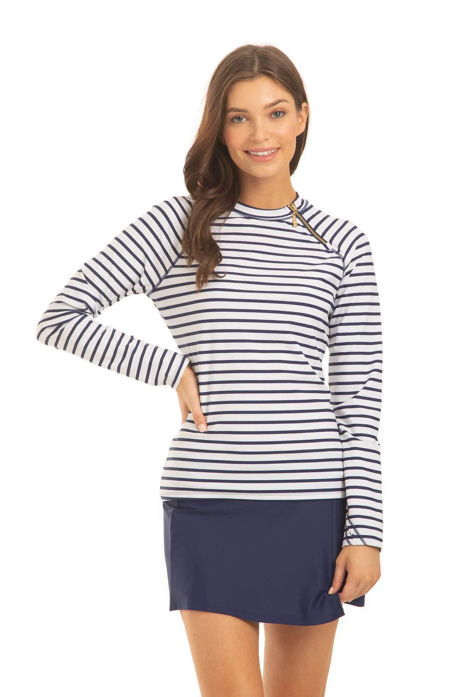 Sample - Navy Stripe Zipper Rashguard sold by Cabana Life product image thumbnail 4