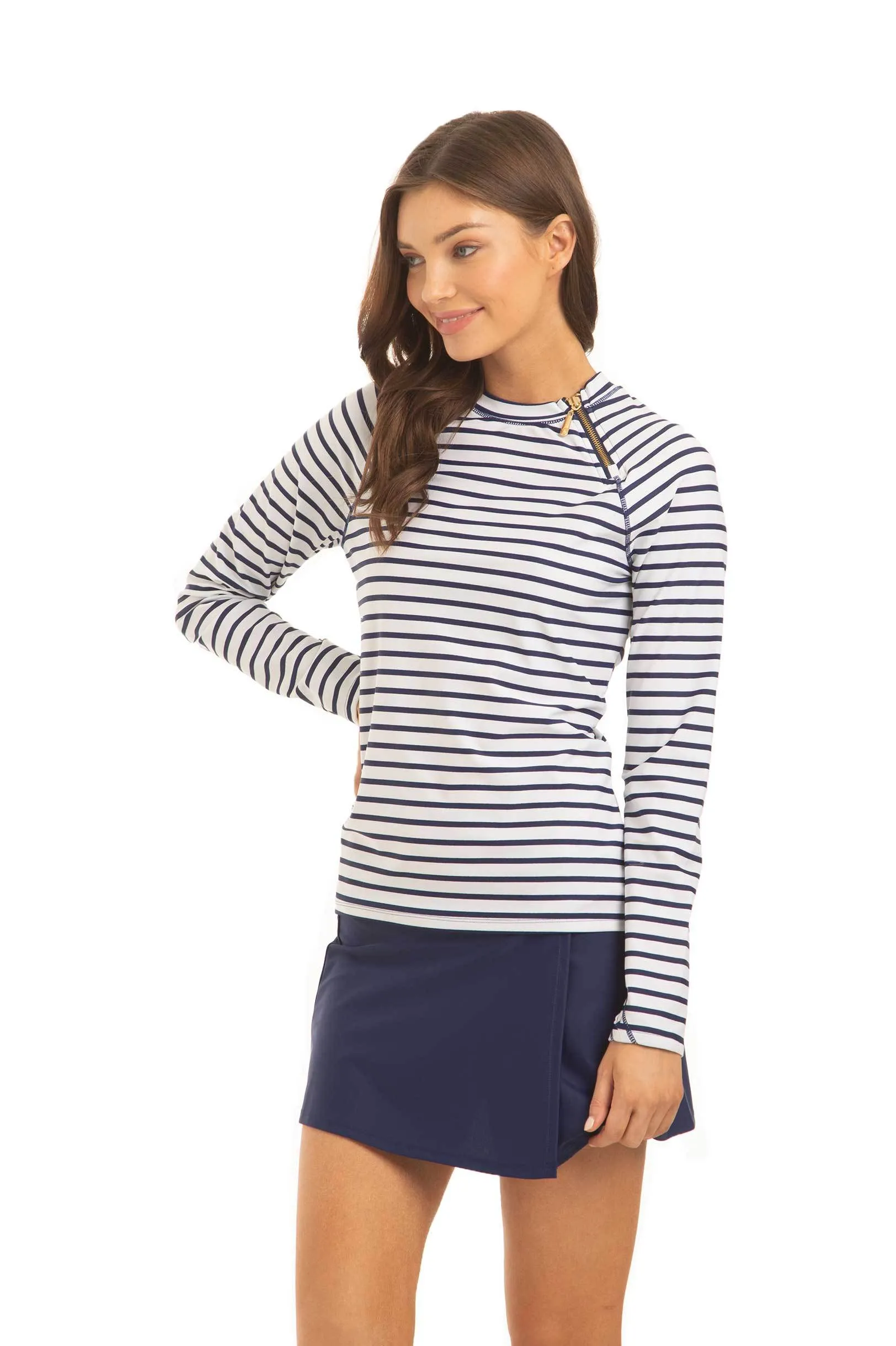 Sample - Navy Stripe Zipper Rashguard sold by Cabana Life product image thumbnail 5