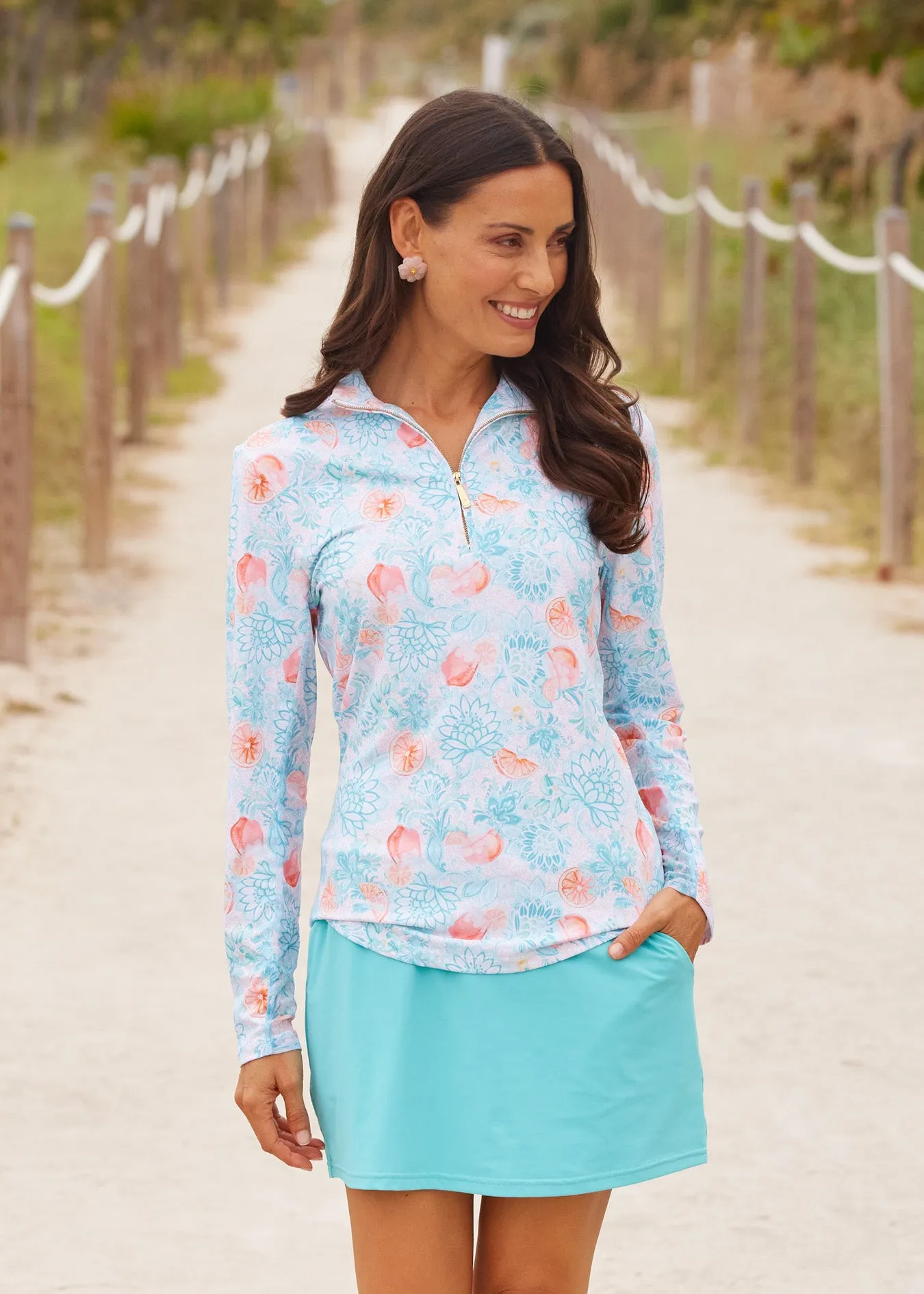 Sample - Aqua 15" Skort sold by Cabana Life product image thumbnail 2