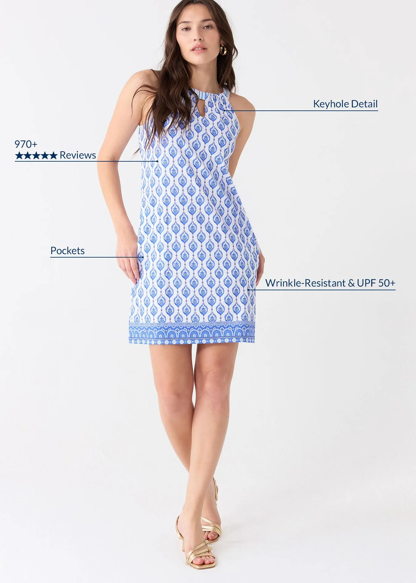 Sample - Palm Beach Sleeveless Shift Dress sold by Cabana Life product image thumbnail 4