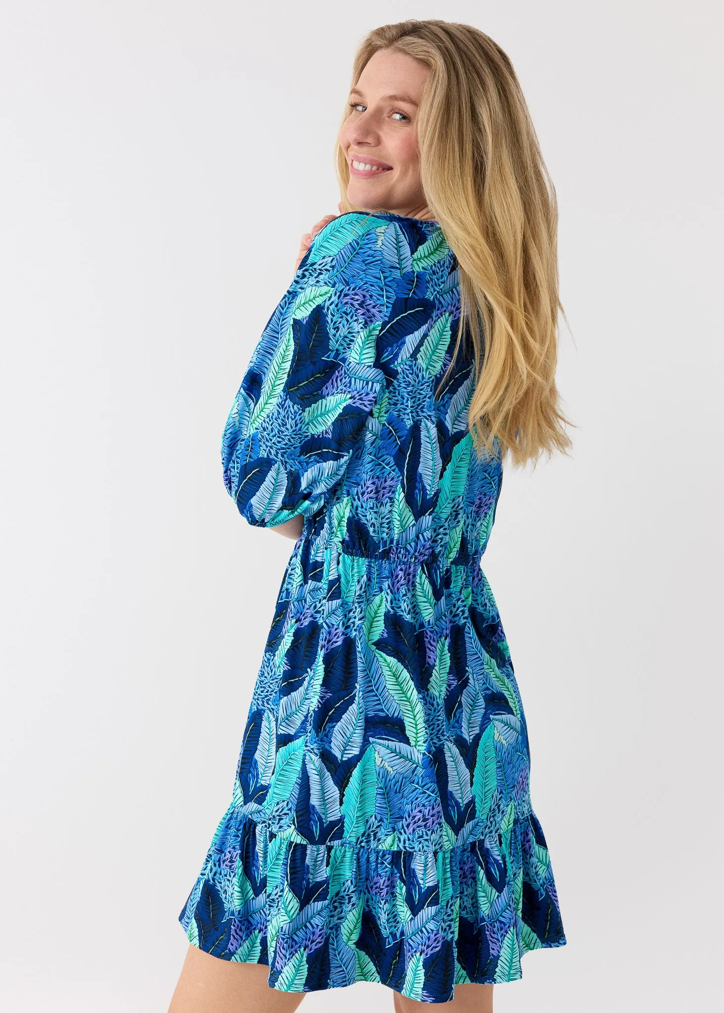 Blue Myers Flowy Cinch Waist Dress sold by Cabana Life product image thumbnail 4