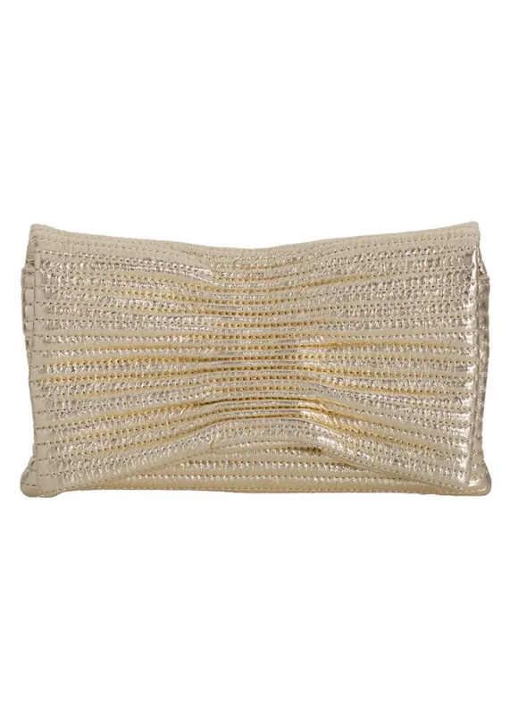 Gold Quilted Envelope Clutch sold by Cabana Life
